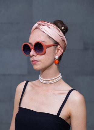 100% Mulberry Silk Scarf For Women | Peach/Beige Silk Scarf |  90 x 90 cm