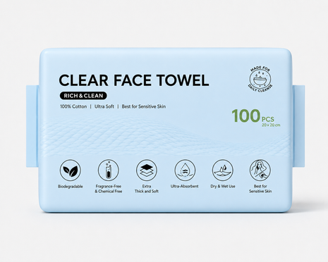 Disposable Face Towels XL,Acne Fighting Biodegradable Face Towel, Ultra Soft for Sensitive Skin, Eco-Friendly Facial Towels for Cleansing & Drying