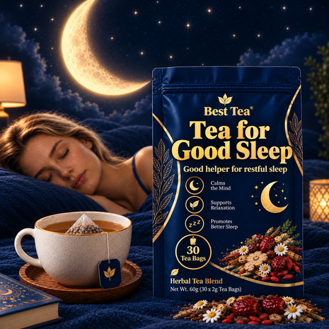 Tea  For Better Sleep |Melatonin production| 100% Natural Traditional Chinese – For Men and Women  | Caffeine Free, Sugar Free, Vegan | 2000-Year Chinese Herbal Recipe | 30 Tea Bags