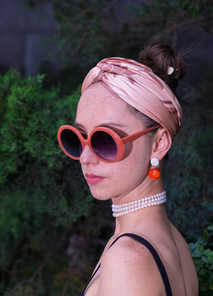 100% Mulberry Silk Scarf For Women | Peach/Beige Silk Scarf |  90 x 90 cm