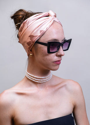 100% Mulberry Silk Scarf For Women | Peach/Beige Silk Scarf |  90 x 90 cm