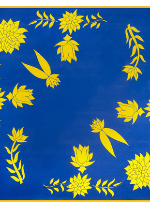 100% Mulberry Silk Scarf for Women |  Blue Silk Scarf | 90 x 90 cm