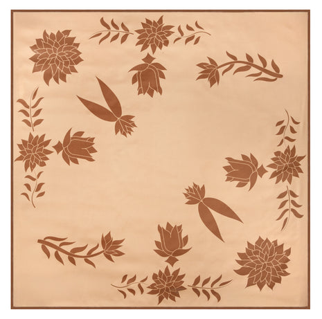 100% Mulberry Silk Scarf For Women | Peach/Beige Silk Scarf |  90 x 90 cm
