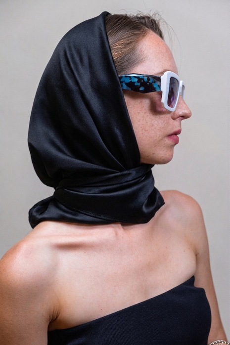 100% Mulberry Silk Scarf For Women |  Black Silk Scarf |  90 x 90 cm