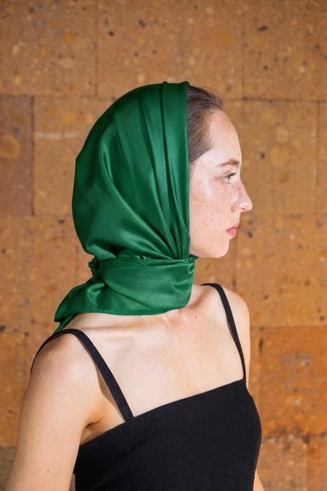 100% Mulberry Silk Scarf For Women | Green Silk Scarf | 90 x 90 cm