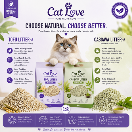 Natural Cat Litter – Cassava & Tofu Litter