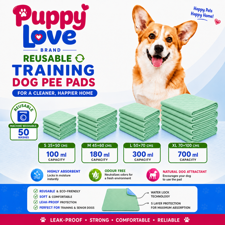 Reusable Dog Pee Pads – Eco-Friendly & Ultra-Absorbent Buy 3 Get 1 Free