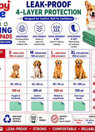 Reusable Dog Pee Pads – Eco-Friendly & Ultra-Absorbent Buy 3 Get 1 Free