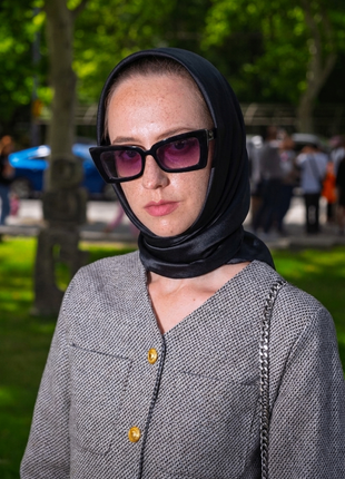 100% Mulberry Silk Scarf For Women |  Black Silk Scarf |  90 x 90 cm